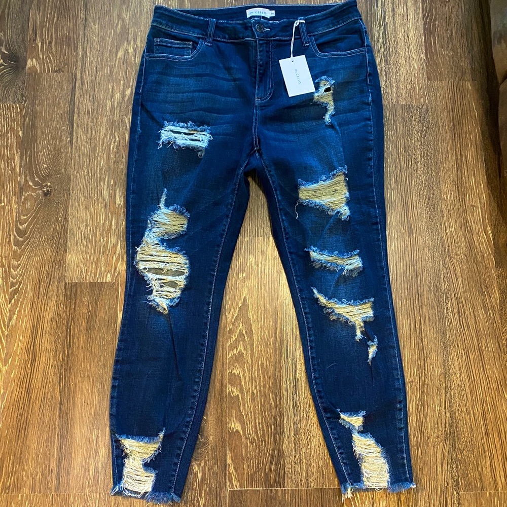 Cello distressed cropped skinny 14 jeans